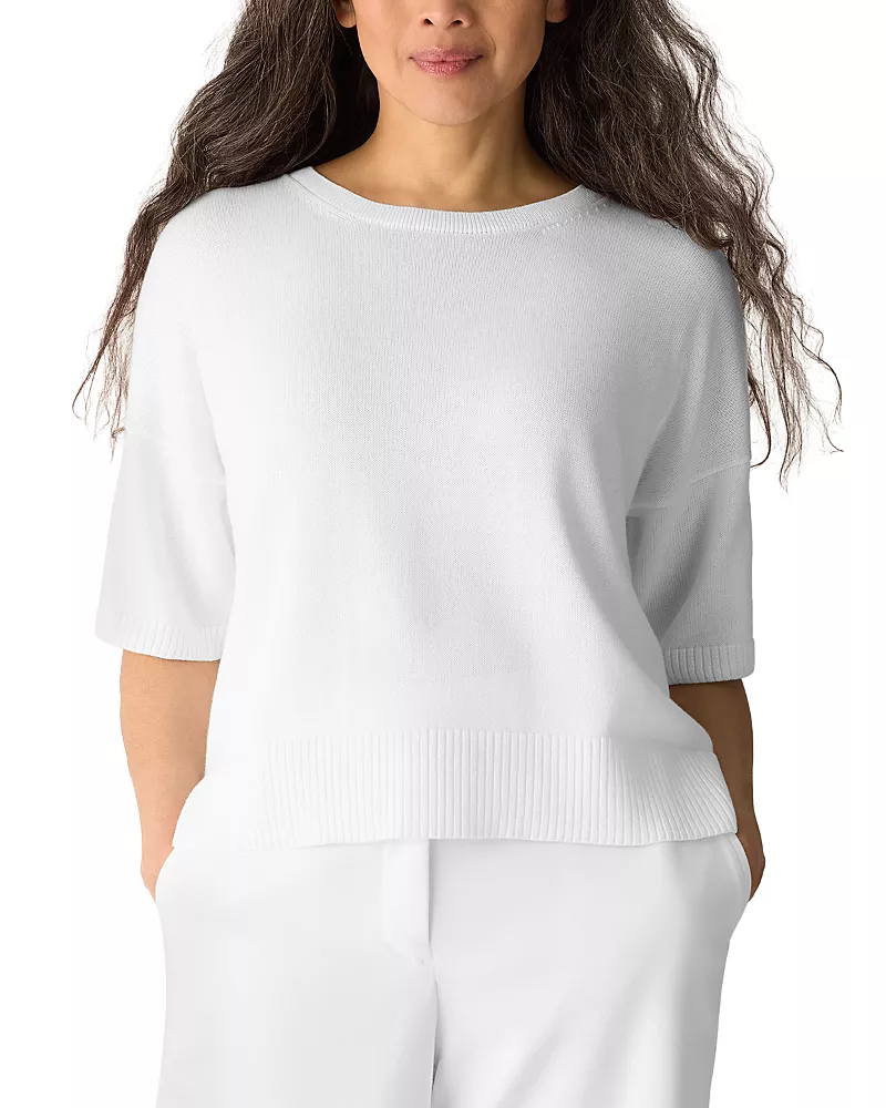 Eileen Fisher Crewneck Elbow Sleeve Sweater