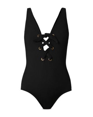 Lace Up One Piece Swimsuit