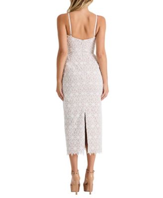 Domenique Floral Embroidered Lace Midi Dress