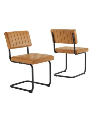  Parity Faux Leather Dining Side Chairs, Set of 2