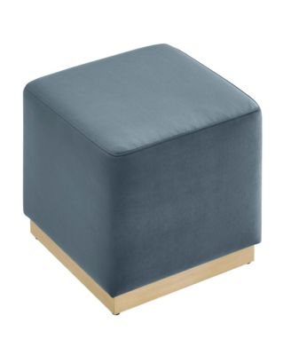  Tilden 17" Square Performance Velvet Upholstered Ottoman