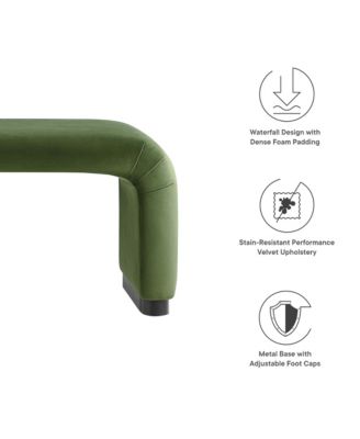 Koda Performance Velvet Waterfall Long Bench