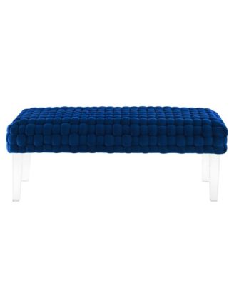 Prologue Woven Performance Velvet Ottoman
