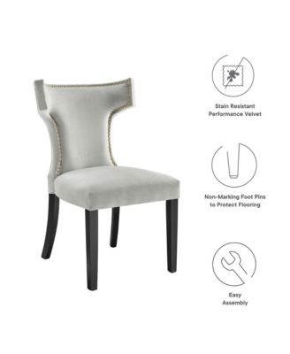  Curve Performance Velvet Dining Chairs, Set of 2