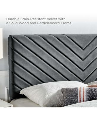 Modway Alyson Angular Channel Tufted Performance Velvet Headboard, Full/Queen