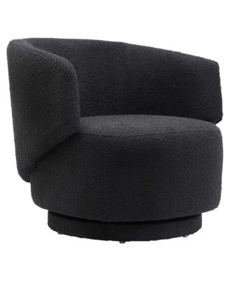  Celestia Boucle Fabric Swivel Chair