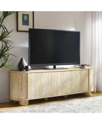  Overture 63” Oval Faux Travertine TV Stand