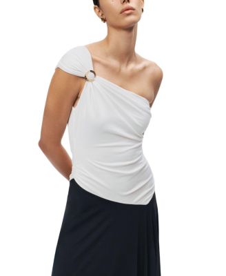 One-Shoulder Contrast Maxi Dress