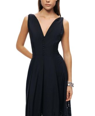 Sleeveless Embroidered Midi Dress