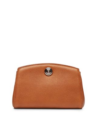 Small Pushlock Leather Clutch
