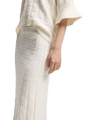 Foppy Check Texture Maxi Skirt