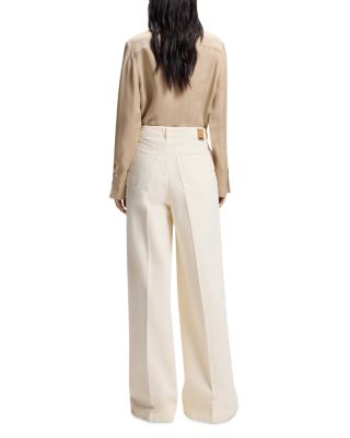 Central High Rise Wide Leg Jeans in Soft Cream - Exclusive