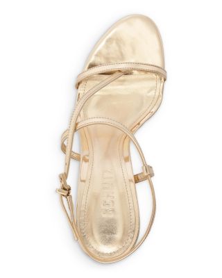 Women's Azure Metallic Patent Leather High Heel Sandals