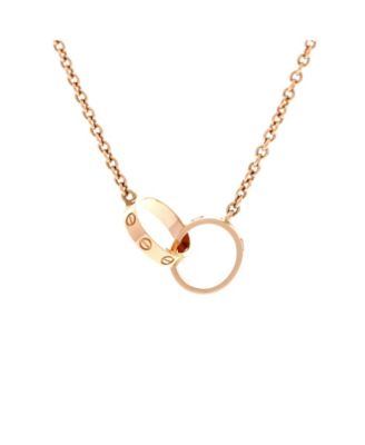  Love Interlocking Necklace 18K Rose Gold, 17.25"