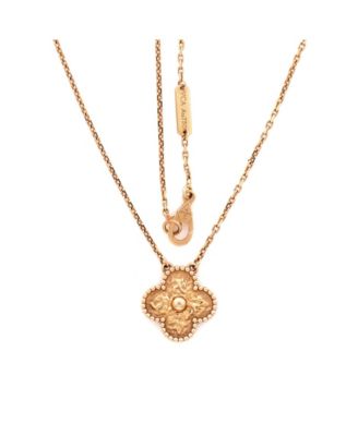  Vintage Alhambra Pendant Necklace 18K Rose Gold, 17.25"