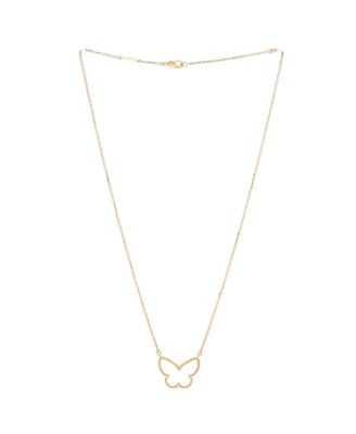  Lucky Alhambra Butterfly Pendant Necklace 18K Gold with Mother of Pearl, 16.75"