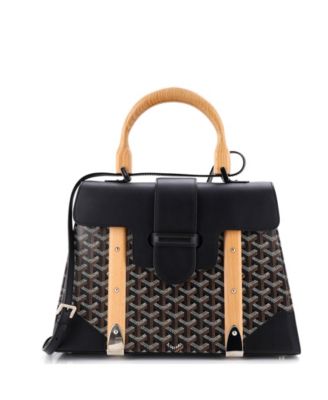  MM Saigon Top Handle Bag Coated Canvas with Leather