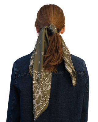Green Paisley Silk Scarf