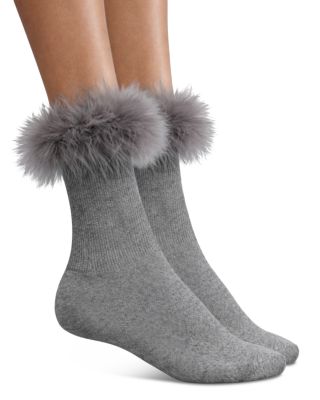 Frou Frou Faux Fur Trim Socks