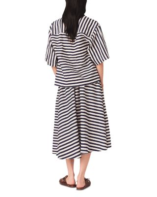 Jalais Striped Midi Skirt