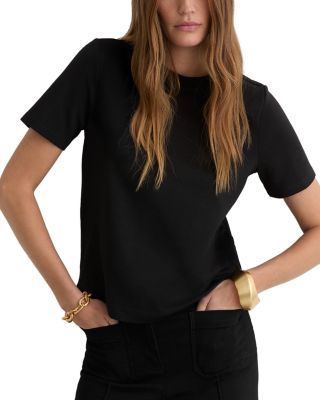 Plain Ribbed Neck T Shirt