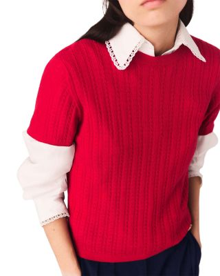 Mapi Cable Knit Round Neck Sweater