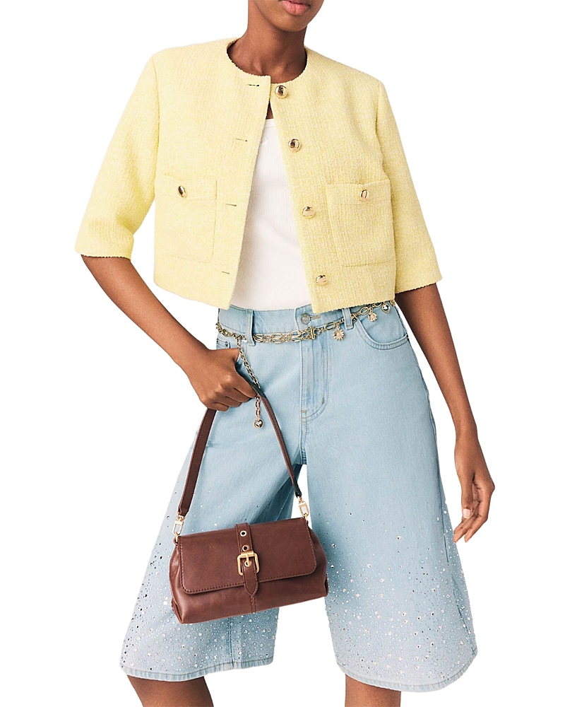 Maje Vytener Elbow Sleeve Tweed Jacket