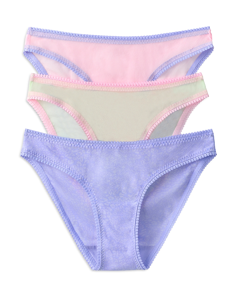 On Gossamer Mesh Hip Bikinis, Set of 3