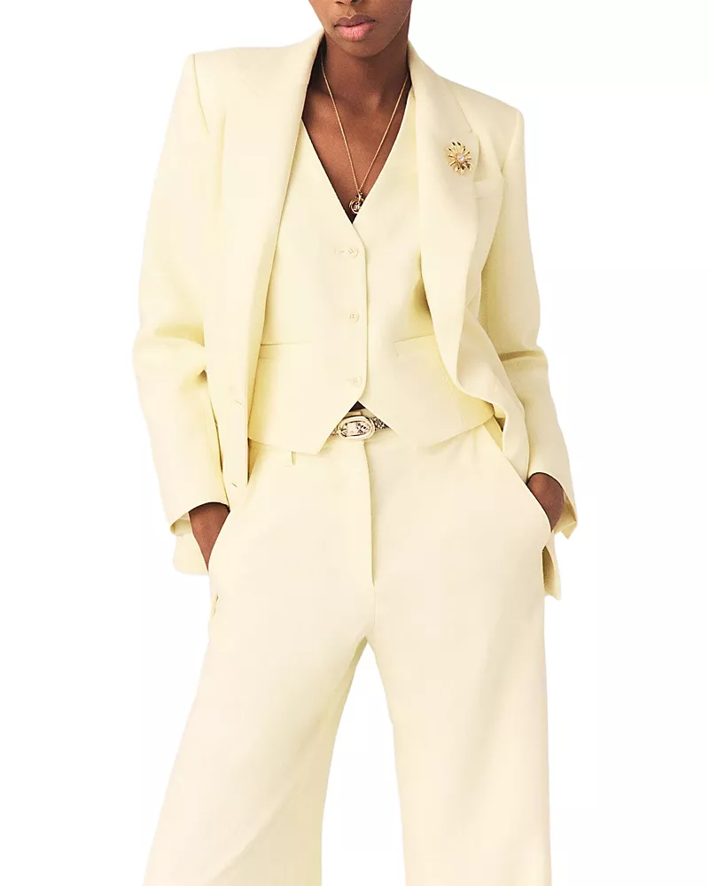 Maje Vilellow Double Breasted Suit Jacket