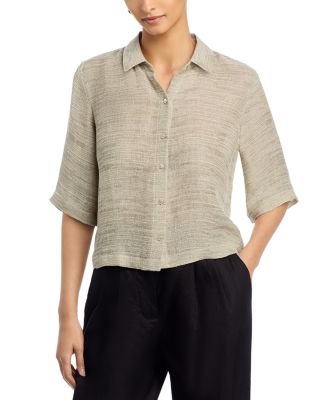 Classic Collar Elbow Sleeve Shirt