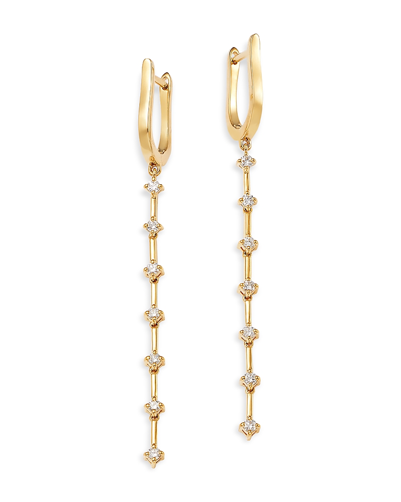 Bloomingdale's Fine Collection Diamond Linear Station Drop Earrings in 14K Yellow Gold, 0.37 tcw
