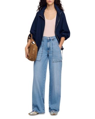 Fade Wide Straight Leg Jeans in Blue Jean