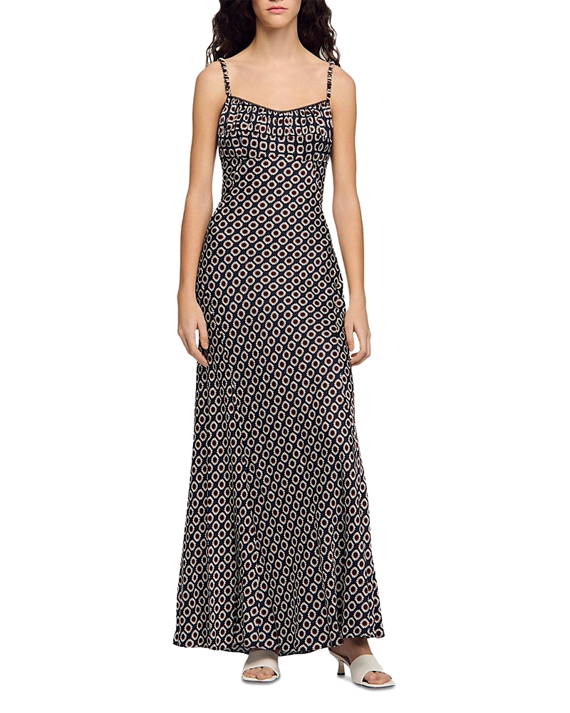 Sandro Dona Floral Slip Maxi Dress