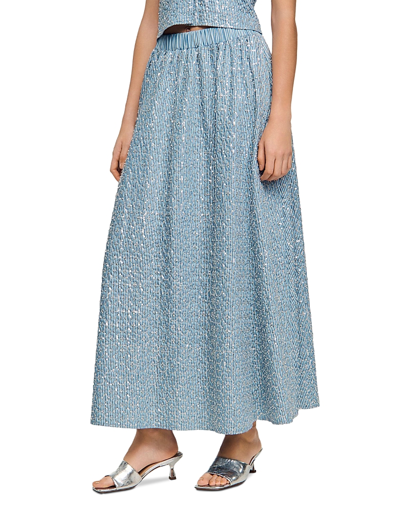 Sandro Isea Sequin Maxi Skirt