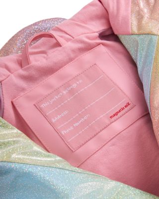 Girls' Unicorn Sparkle Print Magnetic Raincoat - Little Kid, Big Kid