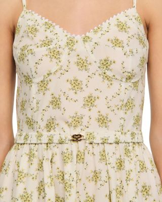 Lucette Floral Sweetheart Midi Dress