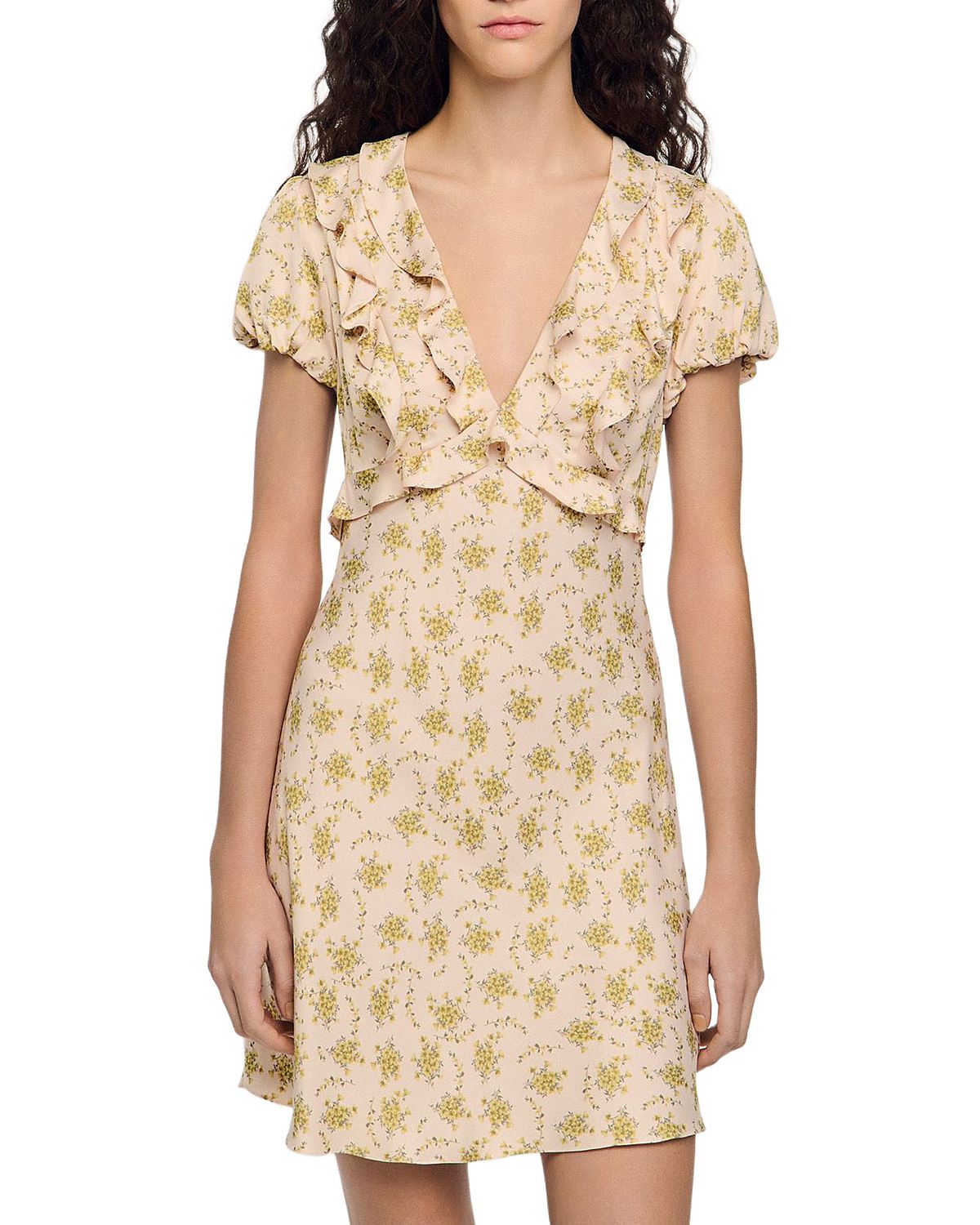 Sandro Louise Floral Print Mini Dress