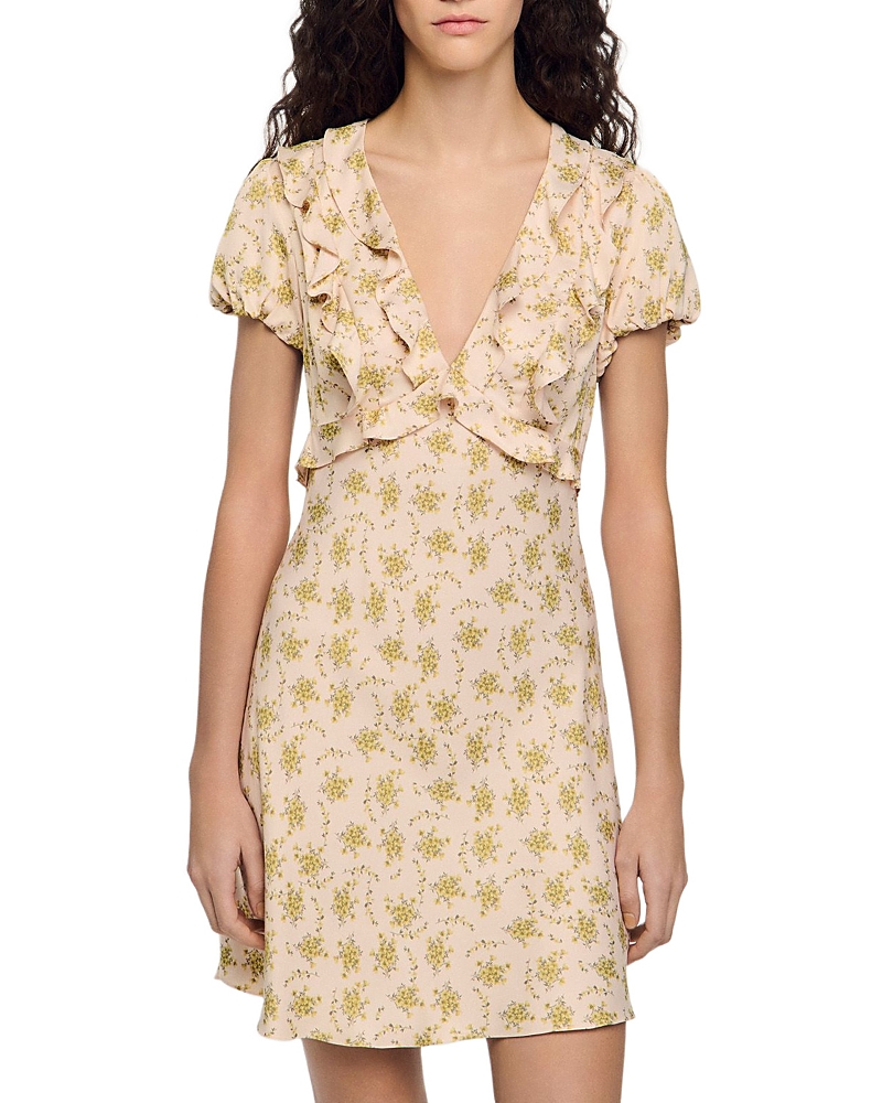 Sandro Louise Floral Print Mini Dress
