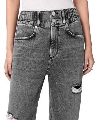 Daisy High Rise Tapered Jeans in Washed Grey