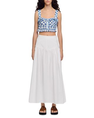 Josie Gingham Linen Blend Crop Top