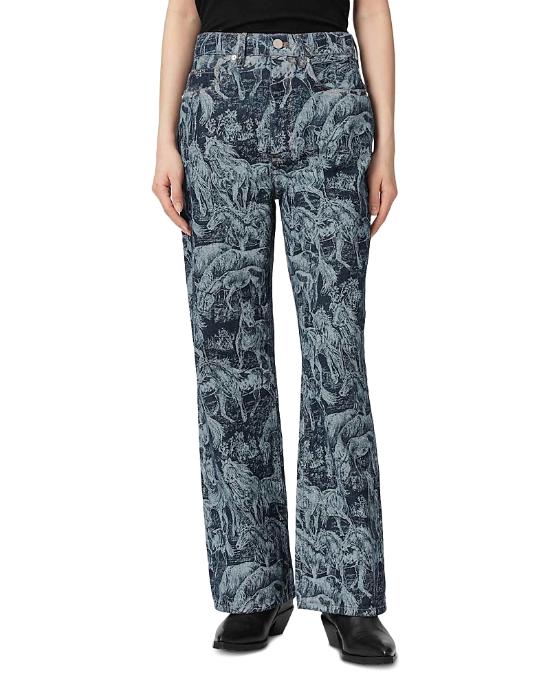 Allsaints Blake High Rise Wide Jeans in Printed Indigo