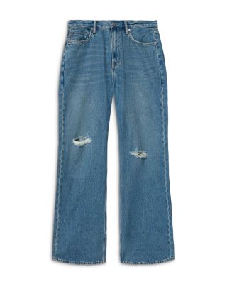 Lenny Wide Fit Jeans in Destroy Mid Indigo