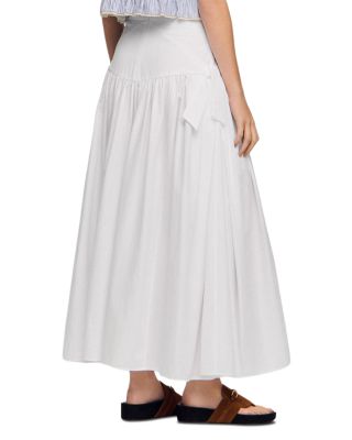 Aleonor Poplin Side Tie Maxi Skirt