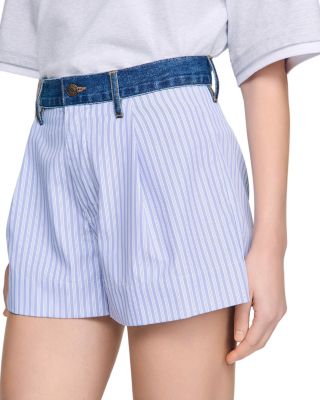 Eliaz Denim Trim Striped Shorts
