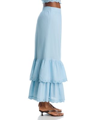 Eyelet Trim Top & Eyelet Trim Midi Skirt