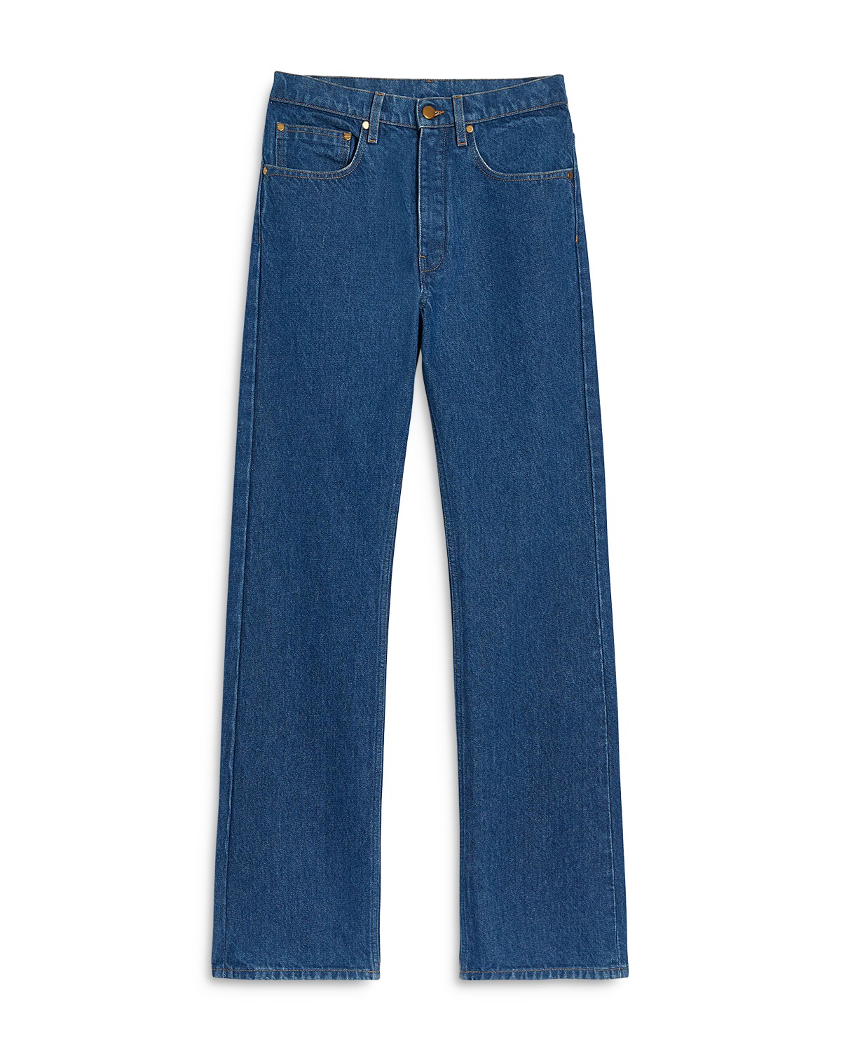 Jil Sander High Rise Straight Jeans in Medium Denim