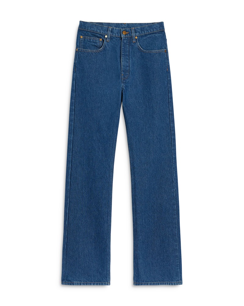 Jil Sander High Rise Straight Jeans in Medium Denim