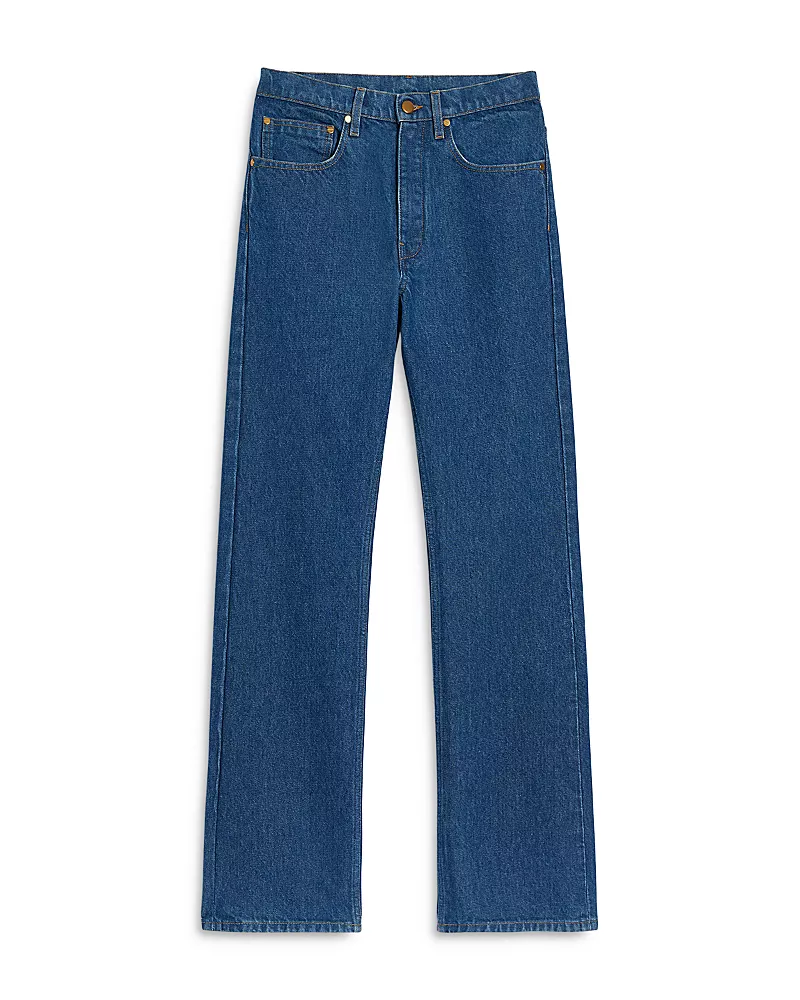 Jil Sander High Rise Straight Jeans in Medium Denim