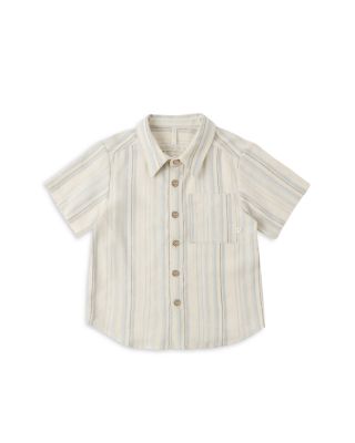 Boys' Striped Collared Short Sleeved Shirt - Little Kid