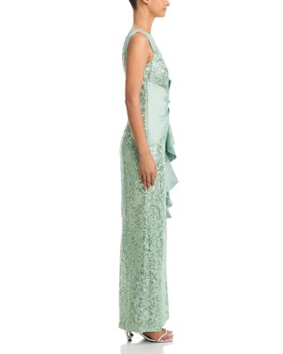 Sleeveless Gown with Ruffle Gathered Front